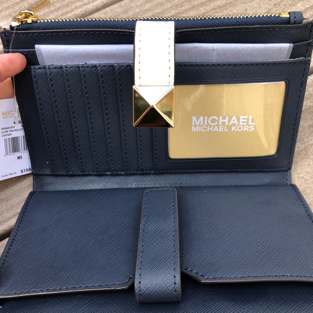 NWT Michael Kors md ew Karla stripe handbag&wallet - Picture 3 of 8